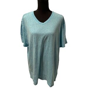 Thread 4 Thought Men's Triblend Short Sleeve V-neck Tee in Aqua  NWT